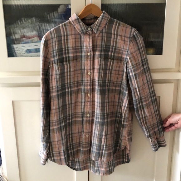 Pink + Grey Madewell Plaid Flannel - Picture 2 of 4